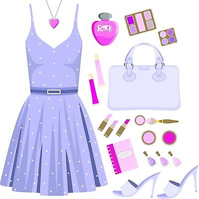 EPS 해외이미지 디자인 드레스 옷 여자 백그라운드 신발 가방 일러스트 목걸이 그래픽 세트 유행 귀걸이 화장품 립스틱 우아함 샌들 수집 향수 그림 매니큐어 스타일 해외202004 해외일러스트 잡화 컨셉 장신구 사람 뷰티 파일형식 벡터 이미지허브