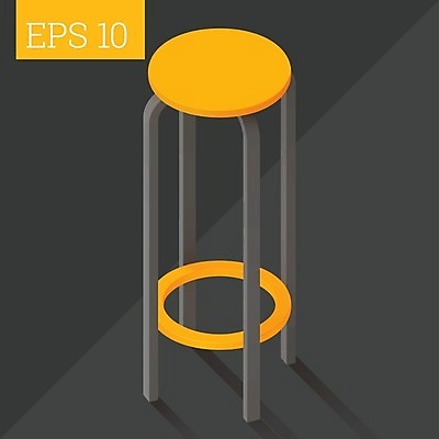 EPS 해외이미지 가구 의자 일러스트 앉기 그래픽 3D 바 플랫 큼 오브젝트 싱글 심플 고립 해외202004 해외일러스트 생활용품 모션 크기 디지털합성 파일형식 벡터 이미지허브