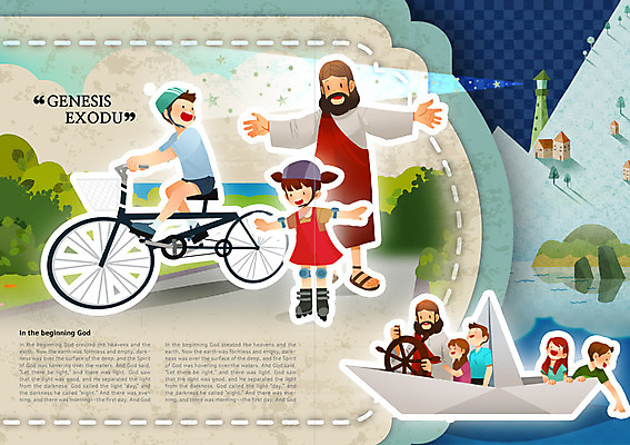 PSD 템플릿 편집 표지디자인 북디자인 출판디자인 여자 남자 내지 기독교 종교 어린이 백그라운드 북커버 등대 사람 소녀 소년 팜플렛 여러명 성인 자전거 예수 롤러블레이드 헬멧 키_배핸들 종이배 성경학교 선박 이미지템플릿 다수 수상교통 학교 취미 바이크 신_종교 보호장비 핸들 종이접기 파일형식