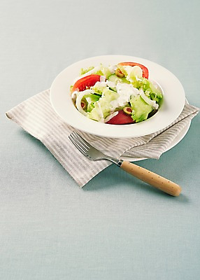 포토 JPG 스튜디오촬영 그릇 식기 음식 포크 토마토 채소 실내 사람없음 줄무늬 샐러드 직물 신선 소스 양상추 천 준비 올리브 심플 브런치 국내포토 열매 무늬 내부 식사 양념 파일형식