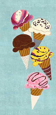 PSD 컬러 백그라운드 일러스트 아이스크림 디저트 사람없음 아이스크림콘 민트색 국내일러스트 음식 콘 파일형식