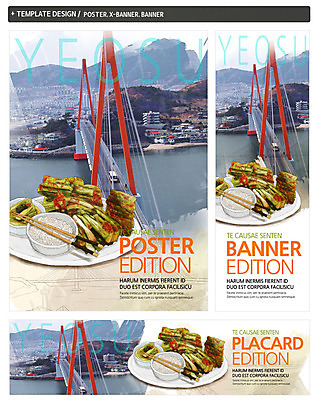 PSD 템플릿 배너 배너템플릿 가로배너 ZIP 포스터 세로배너 음식 바다 백그라운드 김치 사람없음 세트 현수막 전라남도 특산물 여수 갓김치 가교 건축물 한식 가로 세로 전라도 파일형식