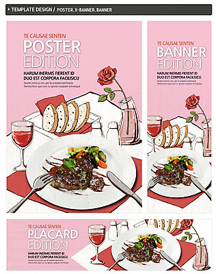 PSD 템플릿 배너 배너템플릿 가로배너 꽃 ZIP 포스터 세로배너 음식 빵 백그라운드 포크 스테이크 사람없음 세트 장미 와인 꽃병 현수막 나이프 식물 식기 주류 서양음식 가로 세로 칼 파일형식