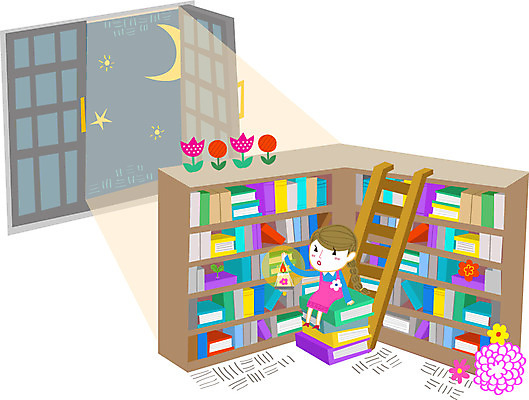 라이프스타일 여자 꽃 별 일러스트 촛불 사다리 창문 책장 실내 한명 사람 책 달 등불 달빛 여자만 여자한명만 국내일러스트 AI파일 자연요소 식물 1 가구 초 조명 내부 생활 도구 파일형식 벡터