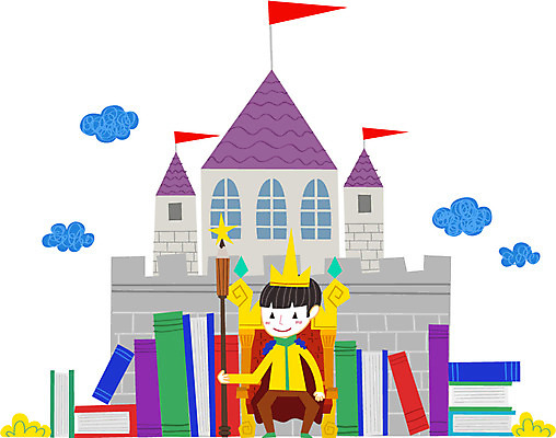 구름 라이프스타일 남자 일러스트 왕관 한명 사람 소년 책 성 왕자 왕좌 남자만 남자한명만 국내일러스트 AI파일 자연요소 1 건축물 어린이 생활 파일형식 벡터