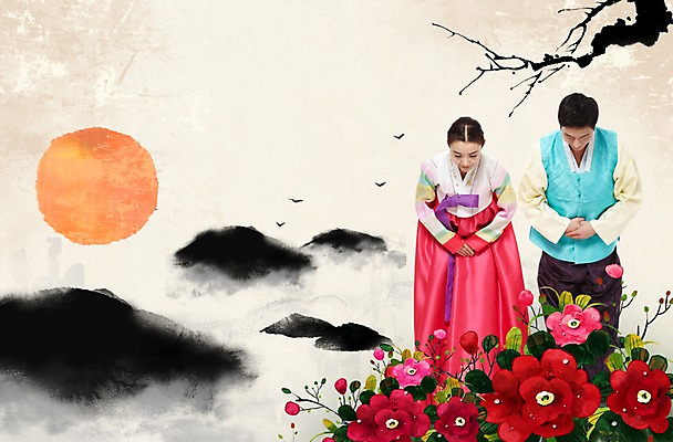 PSD 나무 식물 편집 편집이미지 커플 여자 명절 남자 꽃 캘리배경 새해 산 수묵화 사람 동양인 성인 두명 설날 태양 한국인 새해인사 인사 한복 동백 성인만 이미지편집 자연요소 한국전통 전통 기념일 백그라운드 관계 미술 인종 예절 전통의상 파일형식