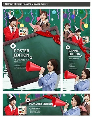 PSD 템플릿 배너 배너템플릿 여자 남자 가로배너 ZIP 포스터 리본 세로배너 백그라운드 청소년 프레임 선물 웃음 들기 사람 동양인 손짓 이벤트 상반신 성인 세명 선물상자 쇼핑 세트 상자 파티 공책 칠판 확성기 고깔모자 한국인 현수막 축하 풍선 모자_잡화 컨셉 모션 문구용품 표정 인종 가로 세로 파일형식