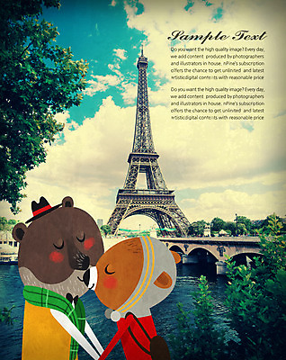 주간 PSD 동물 편집 편집이미지 캐릭터 커플 행복 여유 여행 곰 포토일러 북유럽 북유럽스타일 사람없음 야외 프랑스 빈티지 에펠탑 배낭여행 편집일러스트 파리_프랑스 이미지편집 자연요소 감정 유럽 컨셉 포유류 관계 파리 랜드마크 스타일 파일형식