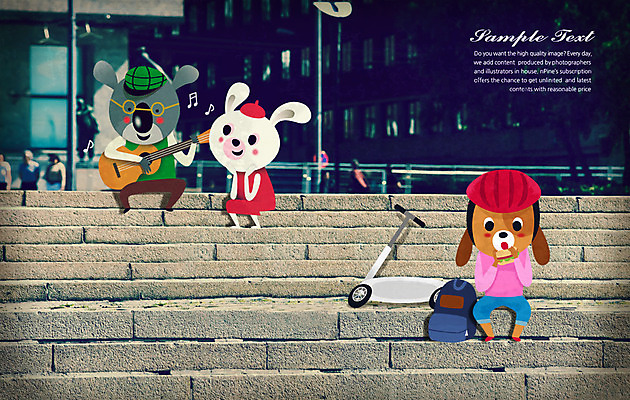 주간 PSD 동물 편집 편집이미지 캐릭터 행복 여유 연주 가방 포토일러 거리 북유럽 북유럽스타일 사람없음 야외 일상 계단 기타 토끼 빈티지 편집일러스트 코알라 반려 퀵보드 이미지편집 자연요소 잡화 감정 유럽 음악 교통수단 컨셉 포유류 현악기 라이프 반려동물 스타일 파일형식