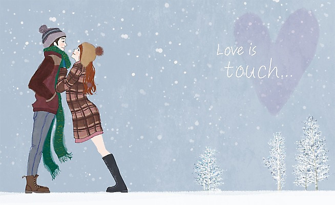 전신 PSD 모자 커플 계절 여자 남자 겨울 일러스트 함께함 사랑 사람 성인 두명 목도리 다정 눈 스킨십 눈내림 성인만 국내일러스트 자연요소 잡화 감정 컨셉 관계 날씨 눈_날씨 파일형식