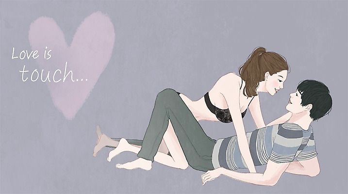 전신 PSD 커플 여자 남자 일러스트 함께함 사랑 사람 성인 두명 다정 속옷 스킨십 성인만 국내일러스트 옷 감정 컨셉 관계 파일형식