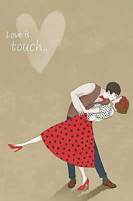 전신 PSD 커플 여자 남자 일러스트 키스 함께함 사랑 사람 성인 두명 물방울무늬 다정 스킨십 복고 성인만 국내일러스트 감정 컨셉 무늬 관계 애정표현 파일형식