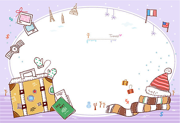 모자 배너 시계 여행 백그라운드 겨울 가방 일러스트 프레임 틀 사람없음 캐리어 목도리 오브젝트 여행용품 여권 엽서 기념사진 겨울배경 국내일러스트 AI파일 카드프레임 잡화 계절 여행가방 편지 파일형식 벡터