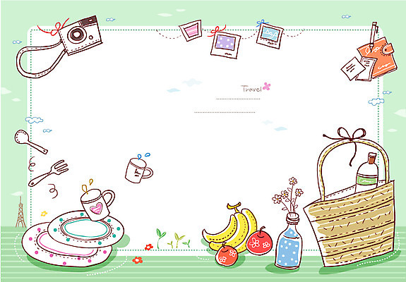 접시 배너 여행 백그라운드 과일 일러스트 프레임 틀 사람없음 컵 소풍 바구니 카메라 다이어리 봄 오브젝트 여행용품 엽서 기념사진 식기도구 국내일러스트 AI파일 카드프레임 식기 계절 전자제품 야외활동 사무용품 편지 파일형식 벡터
