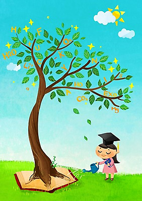 주간 PSD 나무 여자 어린이교육 교육 어린이 일러스트 학사모 한명 사람 야외 책 물뿌리개 결과 마법 영재 화학기호 여자만 여자한명만 어린이만 소녀만 소녀한명만 국내일러스트 자연요소 식물 모자_잡화 1 기호 컨셉 졸업 파일형식