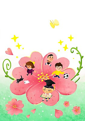 PSD 식물 여자 어린이교육 교육 남자 꽃 어린이 일러스트 학사모 축구공 놀이 사람 여러명 책 친구 독서 운동 영재 화기애애 어린이만 국내일러스트 모자_잡화 다수 컨셉 졸업 공 축구용품 관계 건강 파일형식