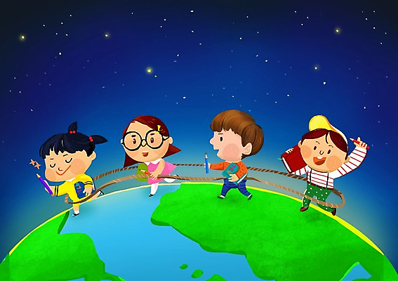 PSD 여자 어린이교육 교육 남자 지구 어린이 일러스트 놀이 사람 소녀 소년 여러명 책 친구 글로벌 연필 즐거움 기차놀이 영재 어린이만 국내일러스트 감정 다수 관계 학용품 필기구 파일형식