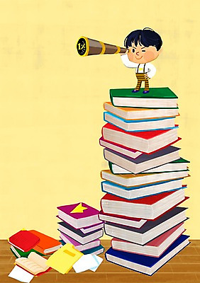 PSD 어린이교육 교육 남자 어린이 일러스트 한명 사람 책 여러개 망원경 1% 영재 남자한명만 어린이만 국내일러스트 1 다수 퍼센트 남자만 파일형식