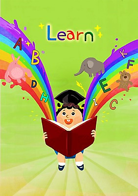 PSD 알파벳 영어 어린이교육 교육 남자 어린이 무지개 일러스트 학사모 한명 사람 책 영재 남자한명만 어린이만 국내일러스트 자연요소 문자 모자_잡화 1 졸업 남자만 파일형식