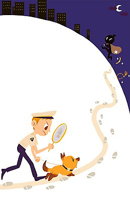 PSD 동물 남자 길 백그라운드 일러스트 돋보기 사람 성인 야외 두명 경찰 강아지 야간 발자국 도둑 절도 추적 남자만 성인남자만 성인만 국내일러스트 자연요소 직업 자국 모션 반려동물 범죄 개 범죄인 파일형식