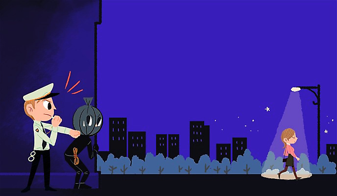 PSD 여자 남자 백그라운드 일러스트 사람 성인 야외 세명 도시 경찰 야간 도둑 납치 밤길 성인만 국내일러스트 자연요소 직업 길 범죄 범죄인 파일형식