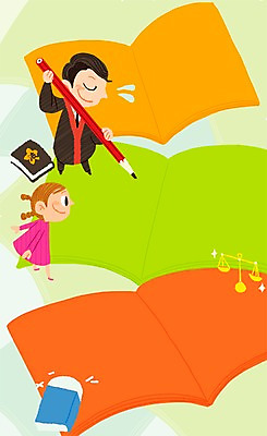 PSD 여자 남자 어린이 백그라운드 일러스트 사람 성인 두명 책 연필 가운 판사복 판사 지우개 법 제헌절 국내일러스트 옷 학용품 필기구 법률가 국경일 파일형식