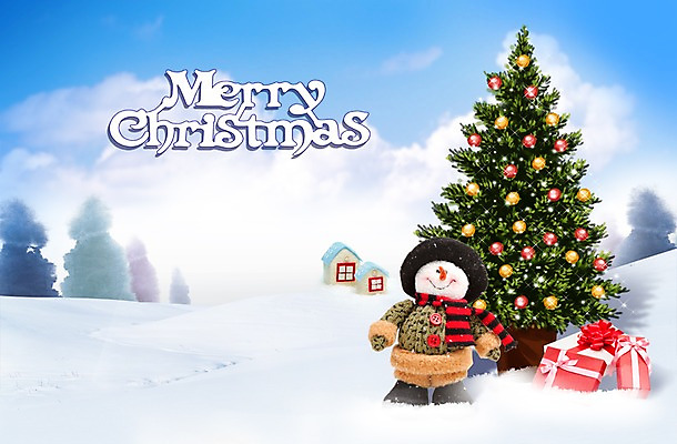 PSD 나무 식물 구름 편집 편집이미지 문자 영어 백그라운드 크리스마스장식 크리스마스 눈사람 하늘 선물 풍경 이벤트 사람없음 선물상자 크리스마스트리 눈 이미지편집 자연요소 기념일 날씨 상자 파일형식