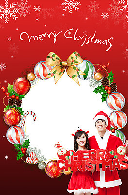 PSD 편집 편집이미지 문자 영어 여자 남자 컬러 백그라운드 크리스마스 산타모자 산타옷 프레임 사람 동양인 이벤트 성인 두명 장식 빨간색 한국인 눈 성인만 이미지편집 카드프레임 자연요소 모자_잡화 옷 기념일 날씨 인종 파일형식