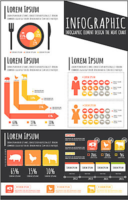 동물 상징 일러스트 통계 수치 그래프 육류 사람없음 픽토그램 자료 가축 인포그래픽 닭 돼지 소 표 심볼 막대그래프 국내일러스트 AI파일 식재료 포유류 조류 파일형식 벡터