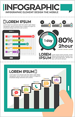 상징 일러스트 통계 수치 그래프 사람없음 전자제품 스마트폰 태블릿 픽토그램 자료 인포그래픽 자명종 막대기 표 심볼 막대그래프 국내일러스트 AI파일 시계 핸드폰 스마트기기 알람 파일형식 벡터