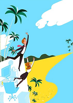 PSD 식물 구름 여자 남자 행복 모래 바다 백그라운드 일러스트 회사 하늘 휴식 사람 정장 성인 두명 야자수 사무실 기쁨 자유 비즈니스맨 비즈니스우먼 탈출 즐거움 일탈 성인만 국내일러스트 자연요소 나무 옷 감정 컨셉 비즈니스 직장인 파일형식