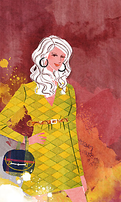 PSD 모델 여자 패션 포즈 백그라운드 가방 일러스트 한명 사람 성인 귀걸이 물감 우아함 번짐 여자만 여자한명만 성인여자만 성인만 국내일러스트 1 잡화 컨셉 장신구 미술도구 파일형식 효과