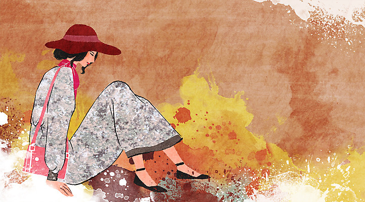 전신 PSD 모델 모자 여자 패션 포즈 백그라운드 가방 일러스트 한명 사람 성인 스카프 물감 우아함 번짐 여자만 여자한명만 성인여자만 성인만 국내일러스트 1 잡화 컨셉 목도리 미술도구 파일형식 효과