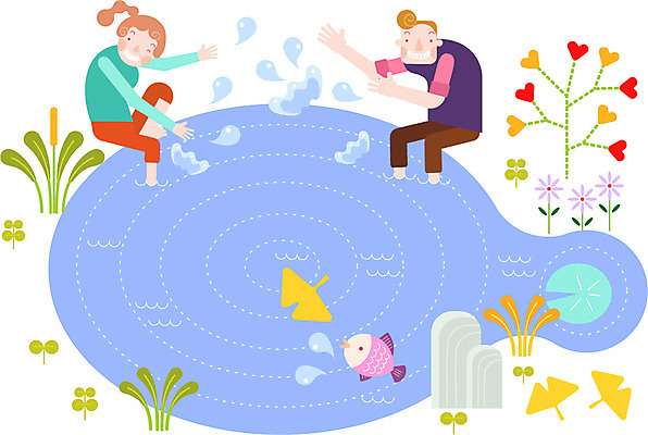 주간 라이프스타일 커플 계절 여자 남자 여행 낙엽 일러스트 물놀이 물장구 함께함 어류 사람 성인 야외 두명 화목 캠핑 가을 연못 즐거움 성인만 국내일러스트 AI파일 자연요소 감정 컨셉 잎 관계 놀이 레저 생활 수중동물 파일형식 벡터