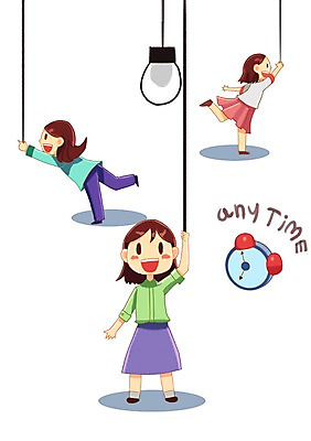 PSD 여자 시계 일러스트 전구 사람 성인 세명 환경 에너지 자명종 절약 변화 낭비 여자만 성인여자만 성인만 국내일러스트 컨셉 알람 파일형식