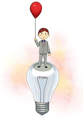 전신 PSD 남자 일러스트 전구 한명 사람 정장 성인 에너지 절약 변화 풍선 낭비 남자한명만 성인남자만 국내일러스트 1 옷 컨셉 남자만 성인만 파일형식
