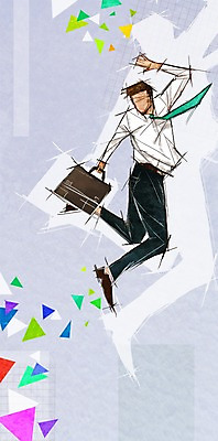 PSD 남자 포즈 백그라운드 서류가방 일러스트 비즈니스 한명 사람 정장 성인 점프 직장인 비즈니스맨 자신감 삼각형 열정 남자한명만 성인남자만 국내일러스트 도형 직업 1 옷 감정 가방 모션 남자만 성인만 파일형식