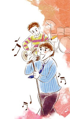 PSD 남자 악기 음악 연주 일러스트 비즈니스 노래 사람 성인 취미 두명 비즈니스라이프 기타 직장인 비즈니스맨 밴드 마이크 드럼 동호회 남자만 성인남자만 성인만 국내일러스트 직업 라이프스타일 음향기기 현악기 문화예술 타악기 파일형식