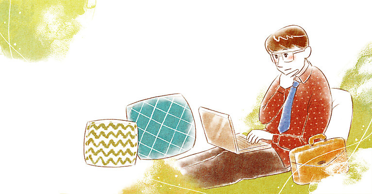 PSD 남자 쿠션 서류가방 일러스트 비즈니스 집안 실내 한명 사람 정장 성인 비즈니스라이프 노트북 업무 직장인 비즈니스맨 남자한명만 성인남자만 국내일러스트 직업 1 라이프스타일 옷 가방 내부 전자제품 작업 남자만 성인만 파일형식