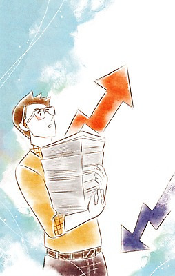 PSD 남자 화살표 종이 일러스트 비즈니스 한명 사람 상반신 성인 비즈니스라이프 직장인 비즈니스맨 문서 남자한명만 성인남자만 국내일러스트 직업 1 라이프스타일 남자만 성인만 파일형식