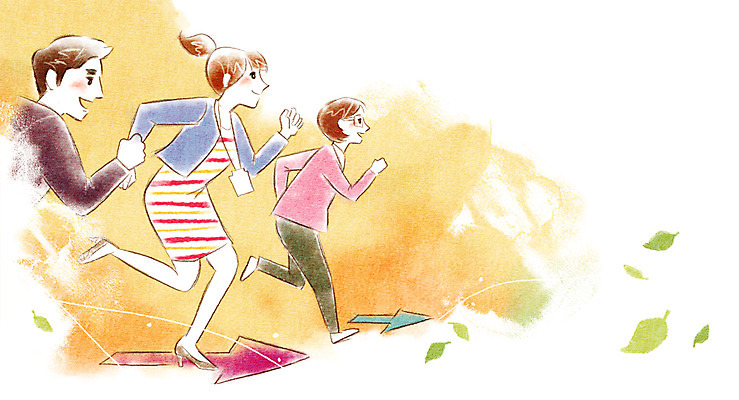 PSD 여자 남자 화살표 일러스트 비즈니스 사람 성인 세명 비즈니스라이프 달리기 직장인 비즈니스맨 비즈니스우먼 성인만 국내일러스트 직업 라이프스타일 모션 파일형식