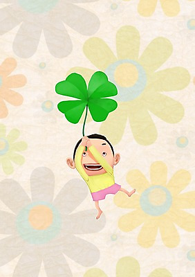 PSD 식물 남자 꽃 어린이 일러스트 상상 한명 사람 판타지 클로버 남자한명만 어린이만 국내일러스트 1 남자만 파일형식