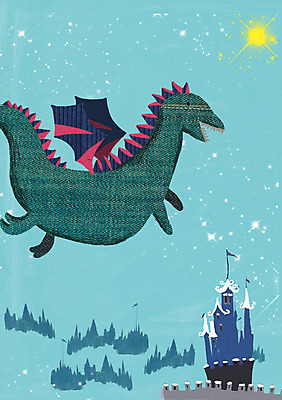 주간 PSD 동물 일러스트 상상 사람없음 야외 판타지 용 비행 성 마법 드래곤 환상 국내일러스트 자연요소 건축물 컨셉 파일형식