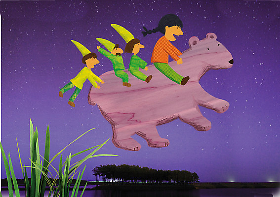 PSD 나무 식물 동물 편집이미지 한마리 여자 별 어린이 곰 상상 밤하늘 요정 사람 소녀 여러명 야외 판타지 비행 풀 야간 환상 여자만 어린이만 소녀만 이미지편집 자연요소 1 다수 컨셉 포유류 하늘 파일형식