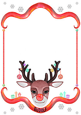 PSD 동물 백그라운드 일러스트 사슴 프레임 알림판 눈꽃 사람없음 귀여움 루돌프 눈 알림 국내일러스트 자연요소 컨셉 크리스마스 포유류 날씨 눈_날씨 파일형식