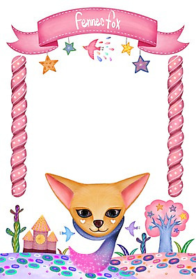 PSD 나무 식물 동물 꽃 별 리본 백그라운드 잎 일러스트 조류 프레임 알림판 사탕 사람없음 귀여움 성 알림 여우 사막여우 국내일러스트 자연요소 건축물 컨셉 포유류 디저트 파일형식