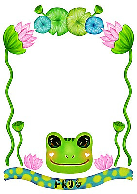 PSD 동물 백그라운드 일러스트 프레임 알림판 연꽃 개구리 사람없음 귀여움 알림 연잎 국내일러스트 꽃 컨셉 잎 양서류 파일형식