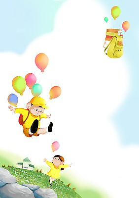 주간 PSD 여자 교육 남자 어린이 백그라운드 가방 일러스트 학교 하늘 새출발 새로움 사람 소녀 소년 초원 야외 두명 책 유치원 유치원생 신학기 입학 풍선 설레임 어린이만 국내일러스트 자연요소 잡화 감정 컨셉 출발 파일형식