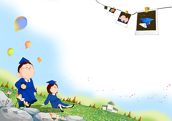 주간 PSD 학생 여자 교육 남자 백그라운드 일러스트 학사모 졸업 학교 하늘 새출발 새로움 사람 초원 야외 가운 졸업가운 풍선 설레임 기념사진 국내일러스트 자연요소 모자_잡화 옷 감정 컨셉 출발 파일형식