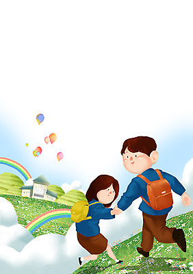 주간 PSD 구름 학생 여자 교육 남자 교복 백그라운드 무지개 일러스트 학교 청소년 새출발 새로움 사람 야외 두명 입학 등교 풍선 설레임 십대만 국내일러스트 자연요소 옷 감정 컨셉 출발 등하교 파일형식